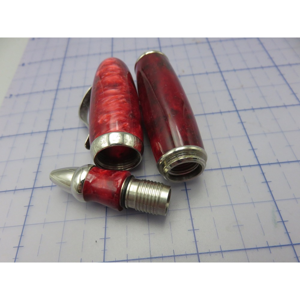 Jean Pierre Lepine Attila Little Fatty Ballpoint Pen Marbled Red France - Picture 13 of 15